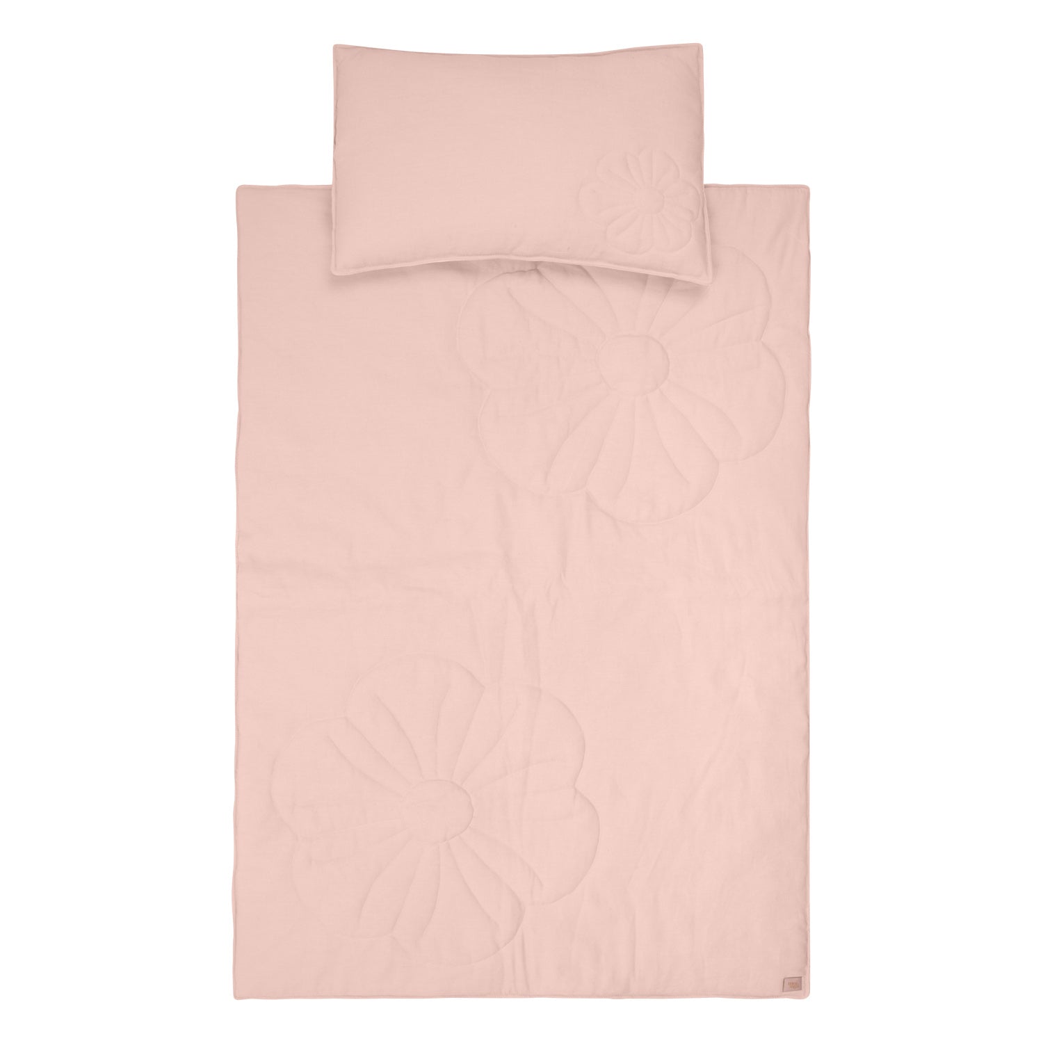 moimili Bettwäsche-Set Bloom aus Leinen "Hellrosa" für Kinderbett | Große Größe