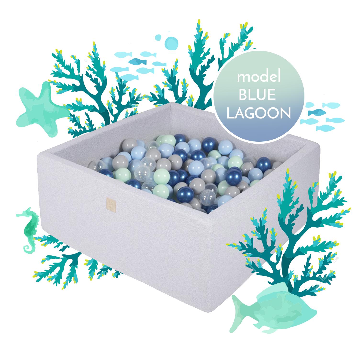 KiddoWorld Graue Bällebad mit Bällen - Blue Lagoon Set
