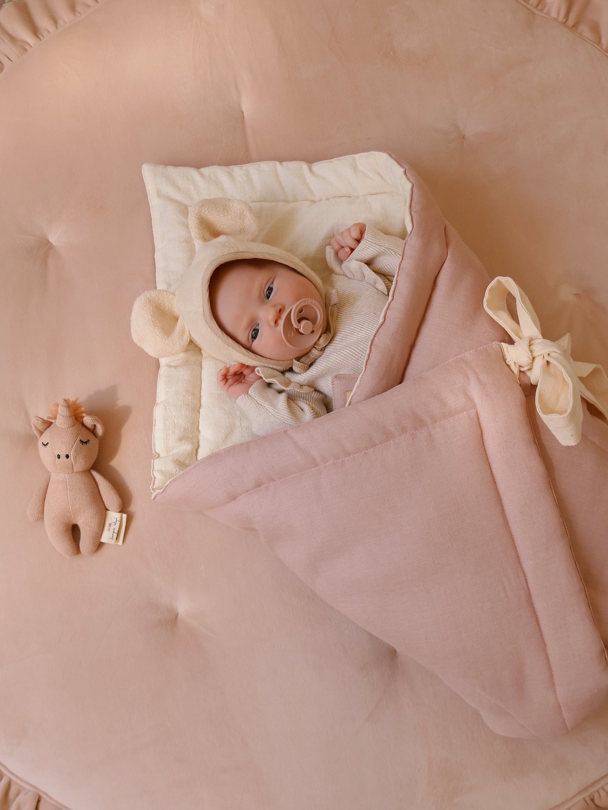 Baby Horn Powder Pink Snuggly Swaddle Blanket Cozy powder pink