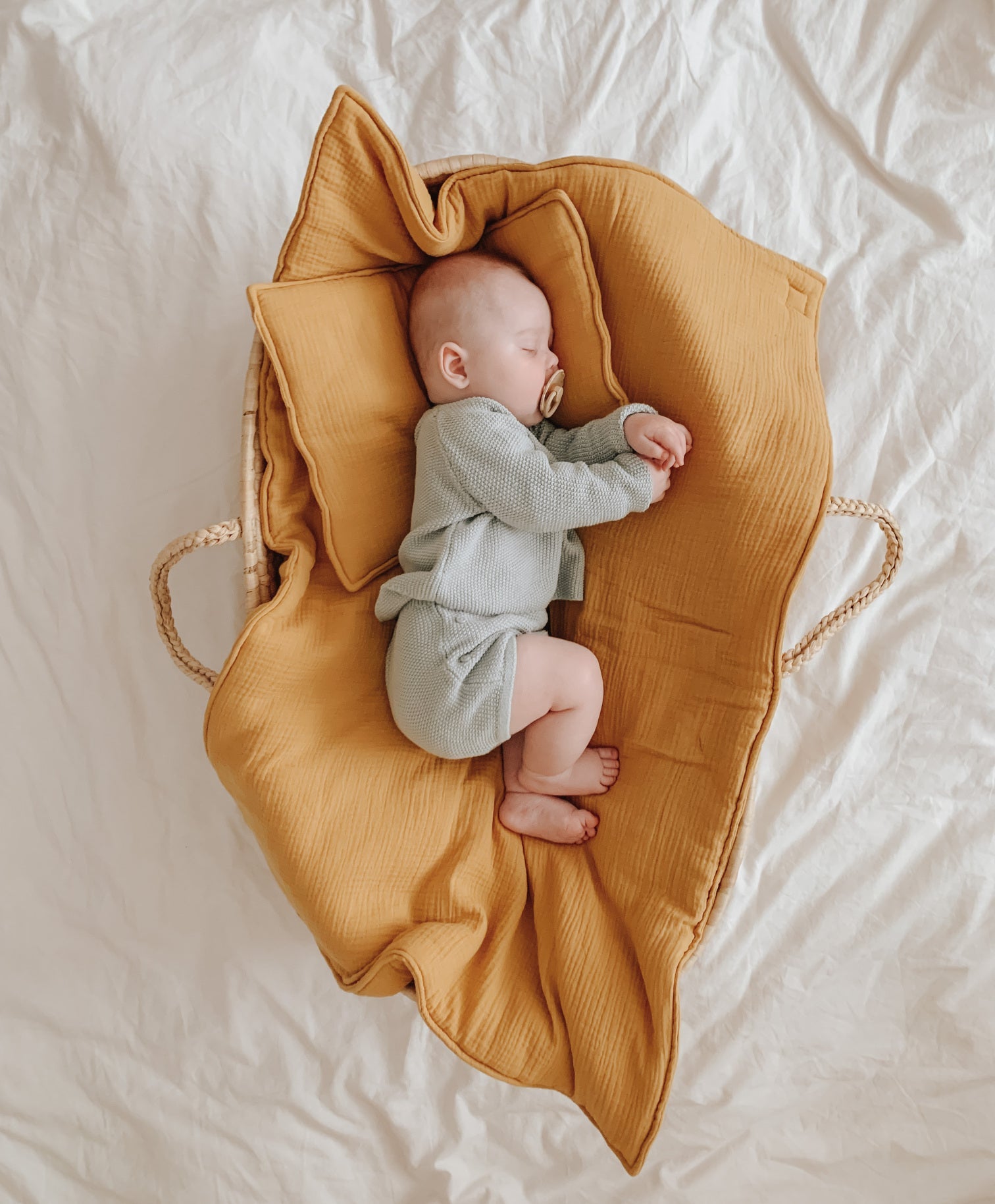 moimili Deckenset "Ocker" für Kinder – Musselin-Kinderdecken für Babys.