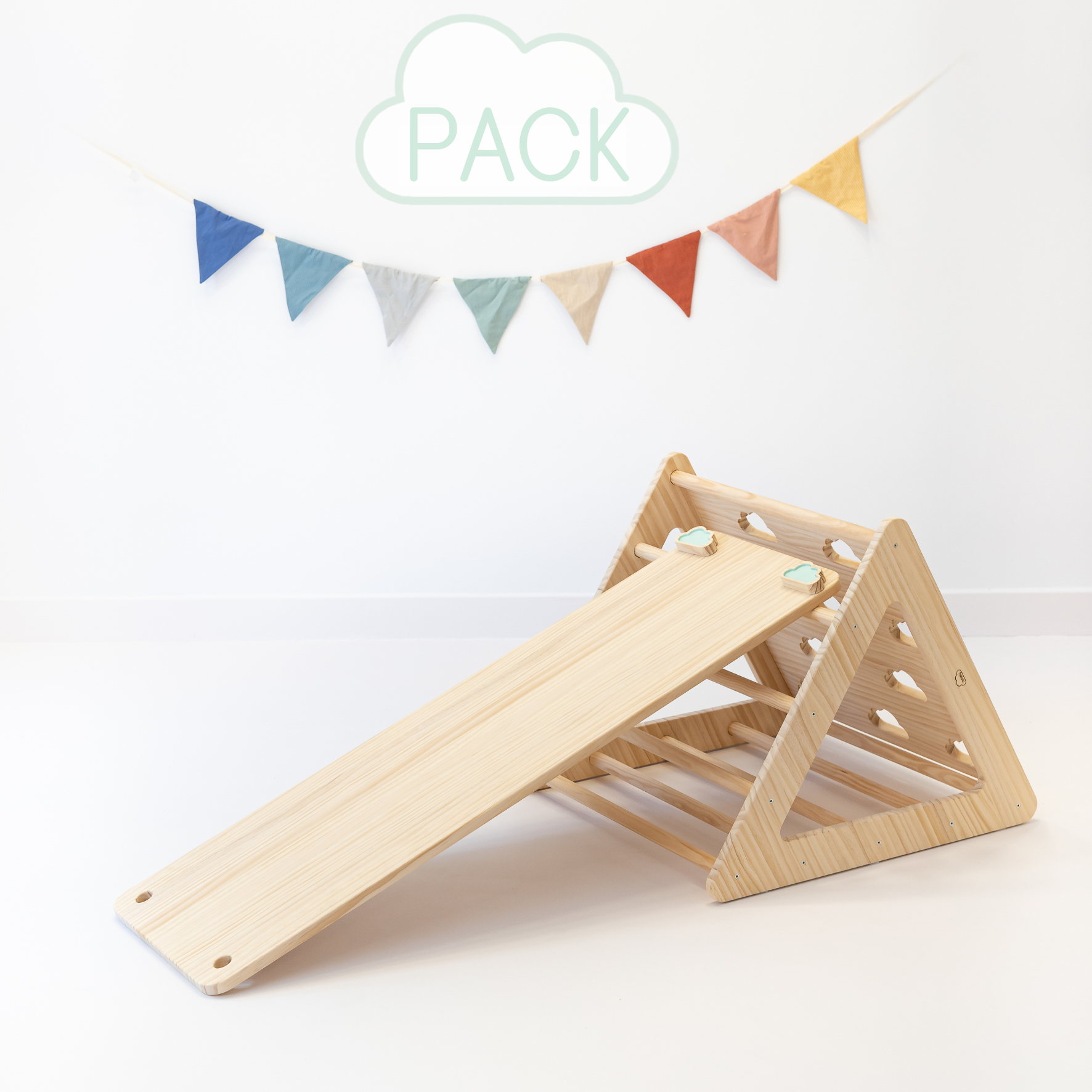 minipiu Pack Triángulo + Rampa | Schnell & Mýstica Einkaufen! - Hol dir das Pikler-inspirierte Pack Triángulo + Rampa und beobachte dein Kind beim Spielen und Lernen.