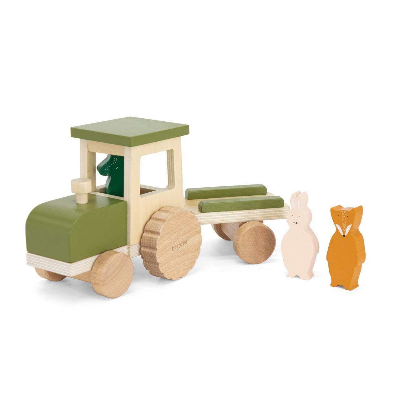 Trixie Bauernhof-Traktor mit Anhänger: Holziger Spielspaß für kleine Entdecker! 🚜🌟