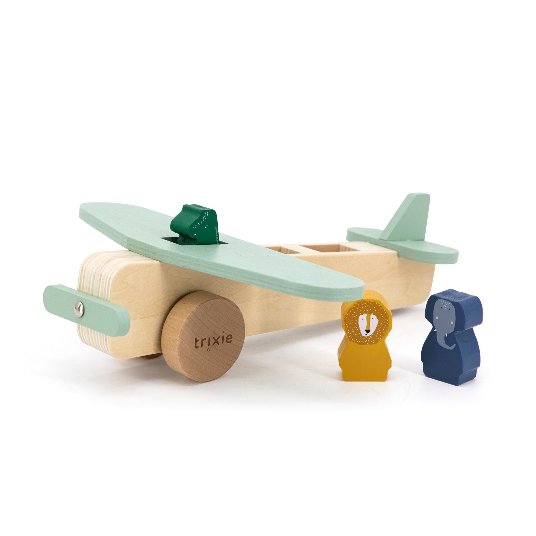 Trixie Flugspaß mit Mr. Crocodile und Freunden - Holzflugzeug mit Tierfiguren 🐊✈️