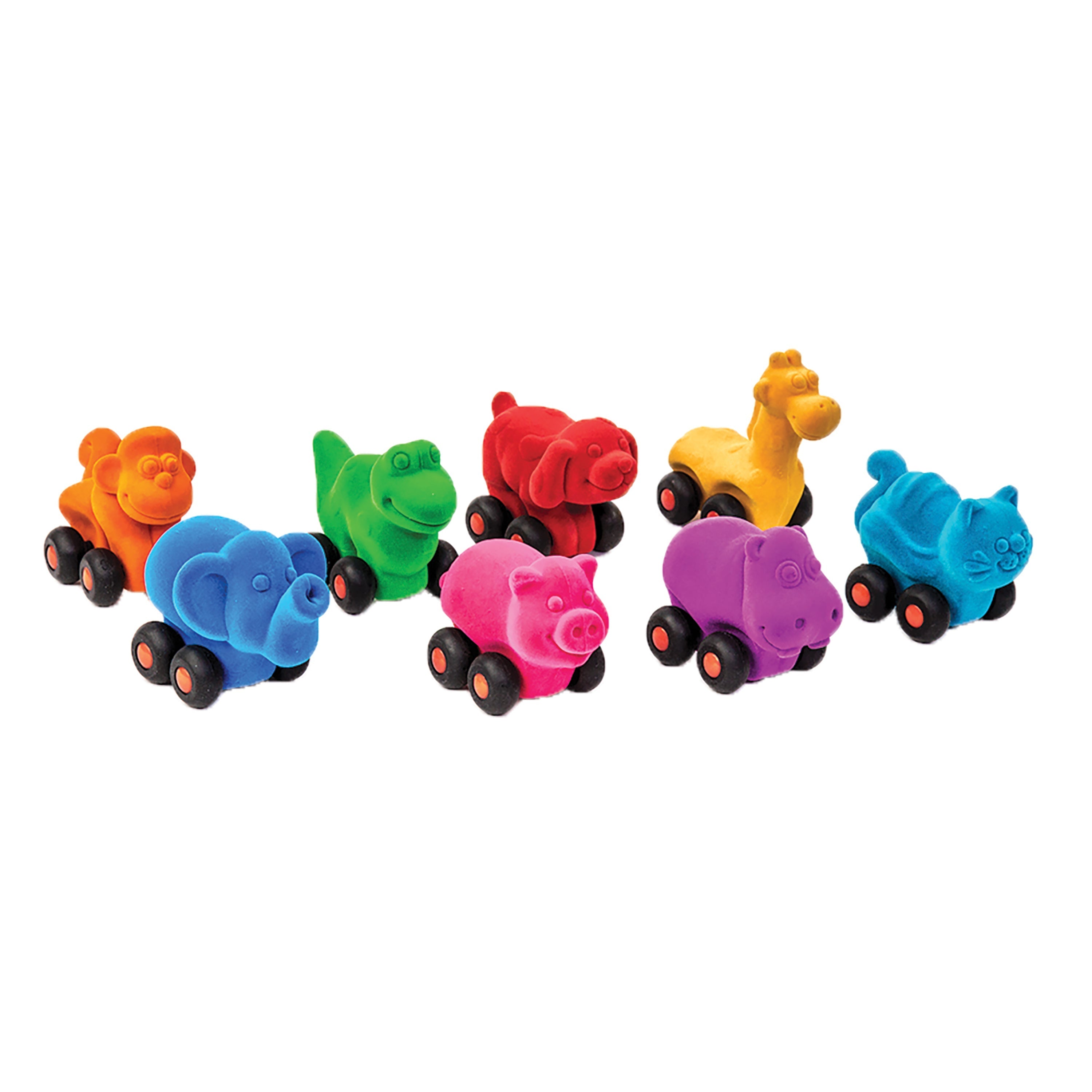 Rubbabu Bunte Tierchen auf Rädern - Set mit 8 Stück