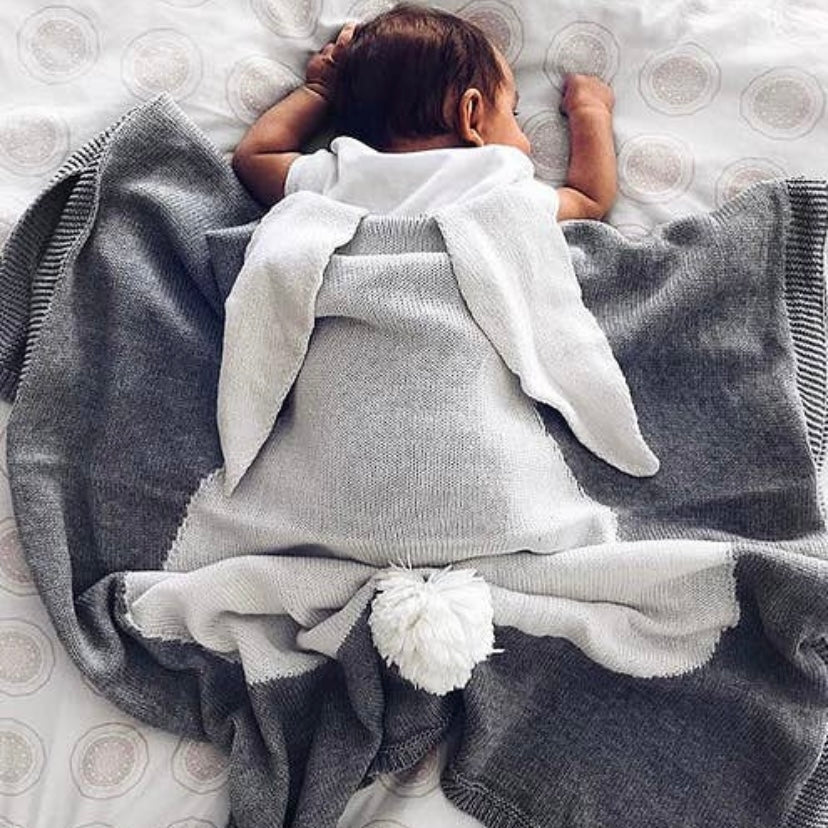 Annie & Charles Hasen Babydecke | Weiche Decke für Babys | Swaddling & Receiving Blankets