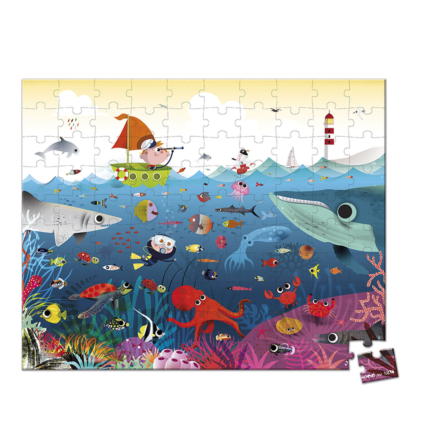 Janod Unterwasserabenteuer-Puzzle - 100 Teile