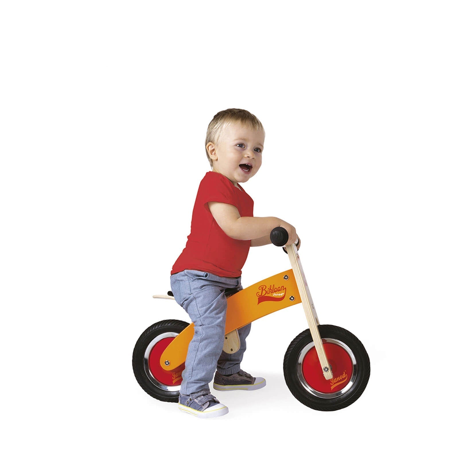 Janod Kinder Balance-Fahrrad in Orange und Rot