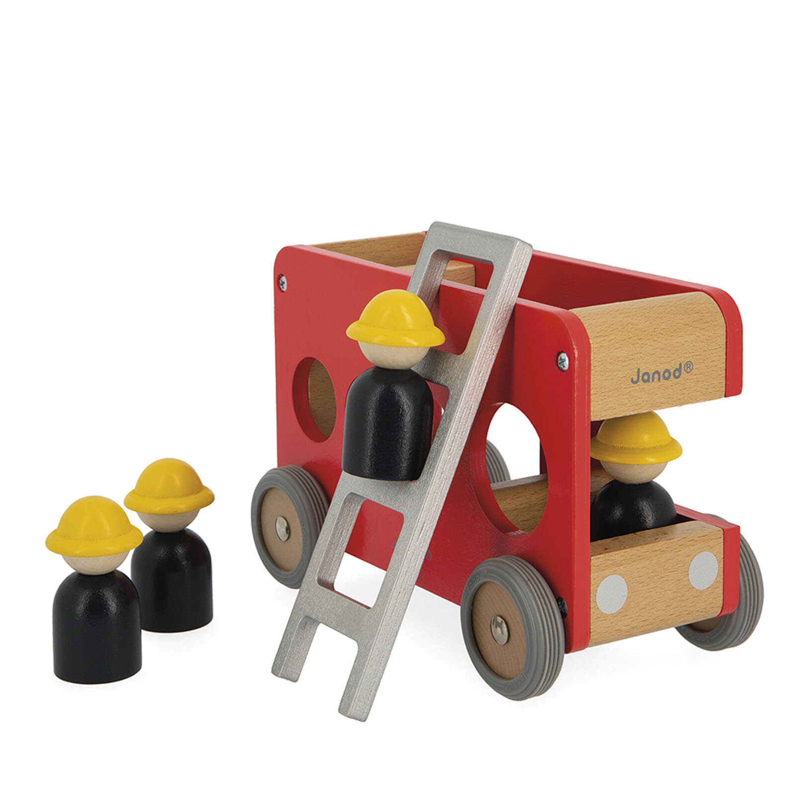 Janod Feuerwehr-Abenteuer Holzspielzeug-Set mit LKW