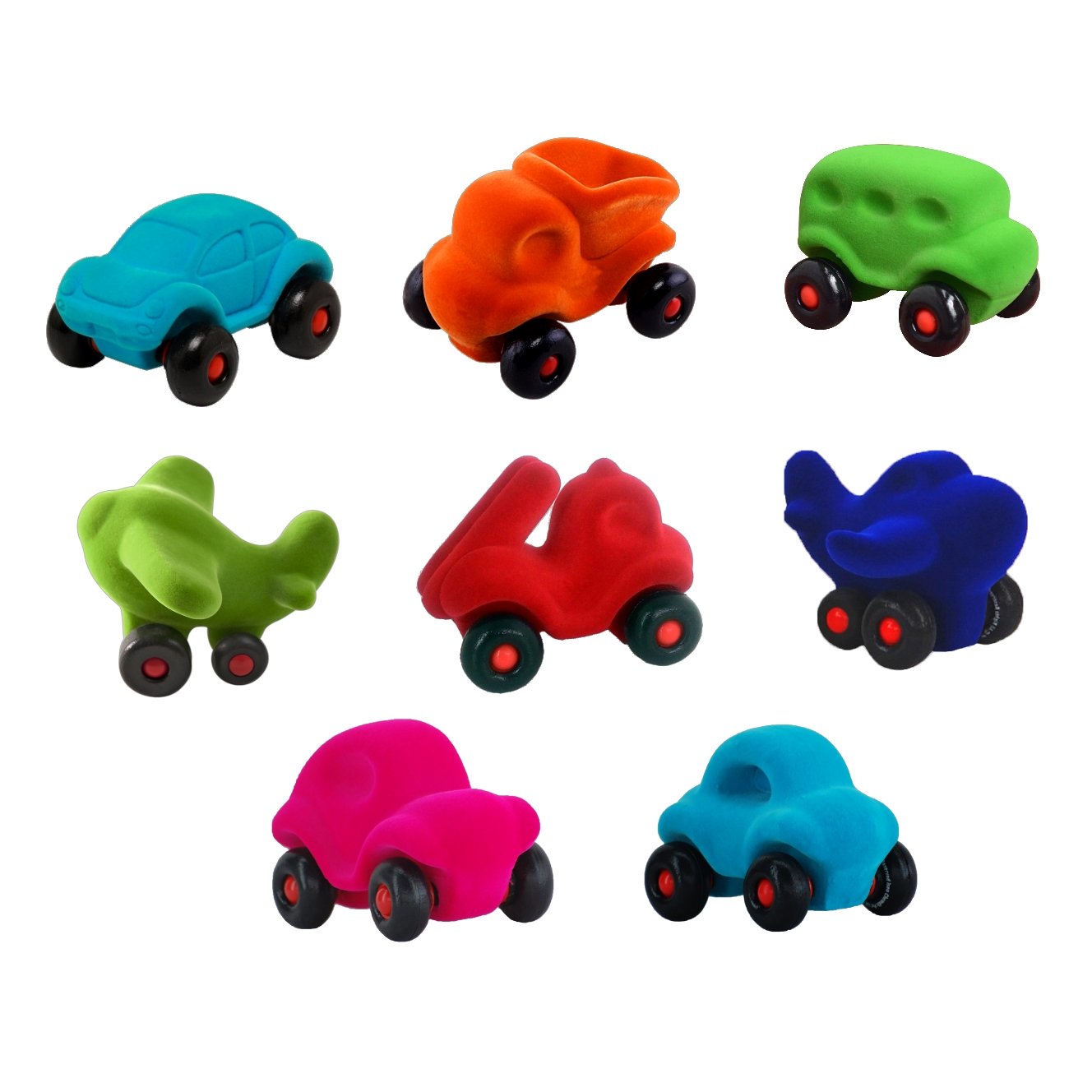 Rubbabu Kleine Fahrzeuge (Set mit 8)