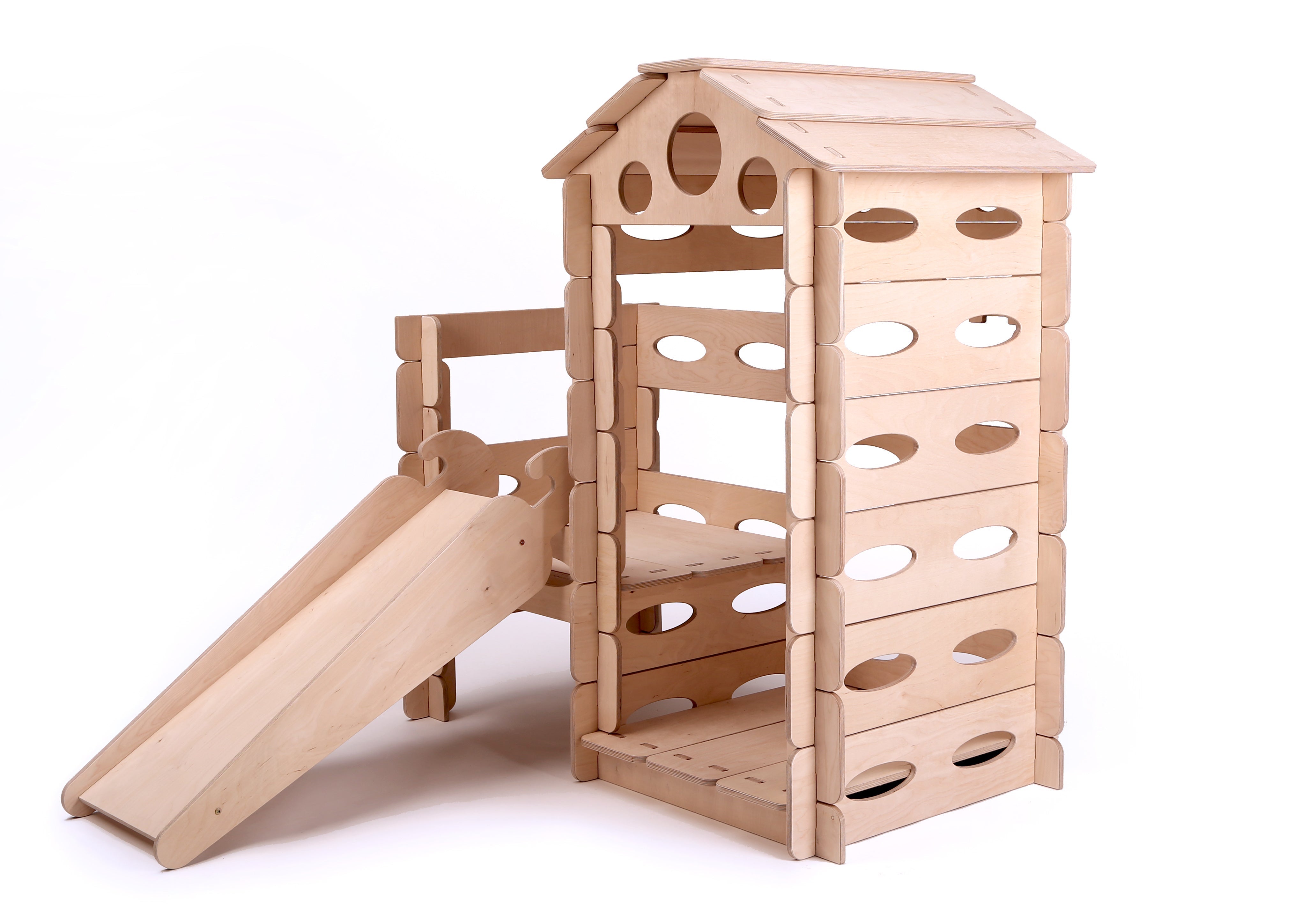 KateHaa KateHaa Holz Montessori Spielhaus - Bauen und Spielen Spielturm
