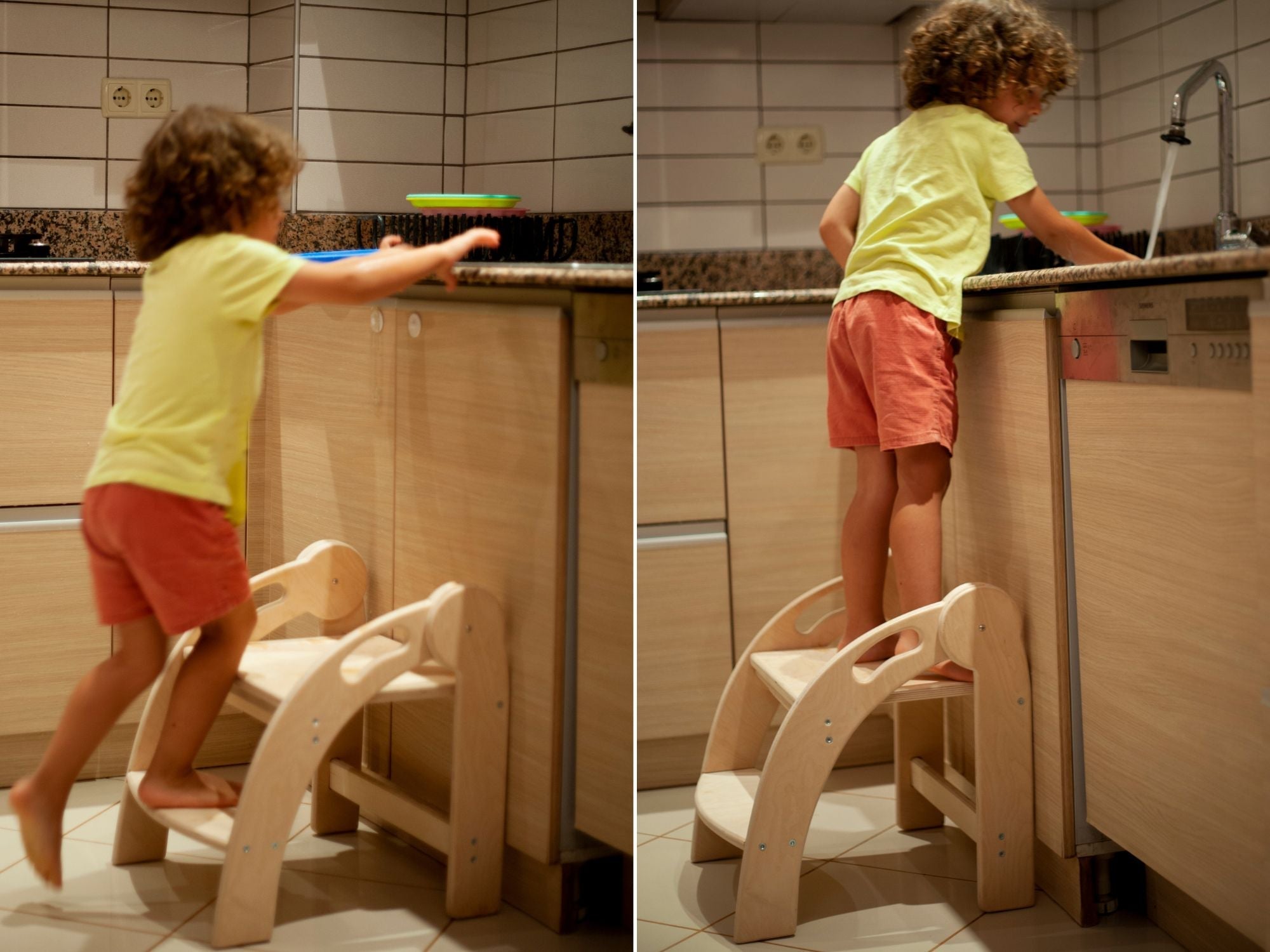 kidodido Holzlerner-Stufe für Kinder – Küchen- und Badezimmer-Stufe für Kleinkinder